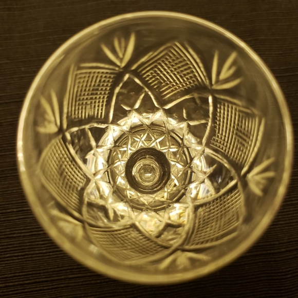 Vtg Clear Cut Crystal Pedestal Footed Wine Glasses - Picture 2 of 8